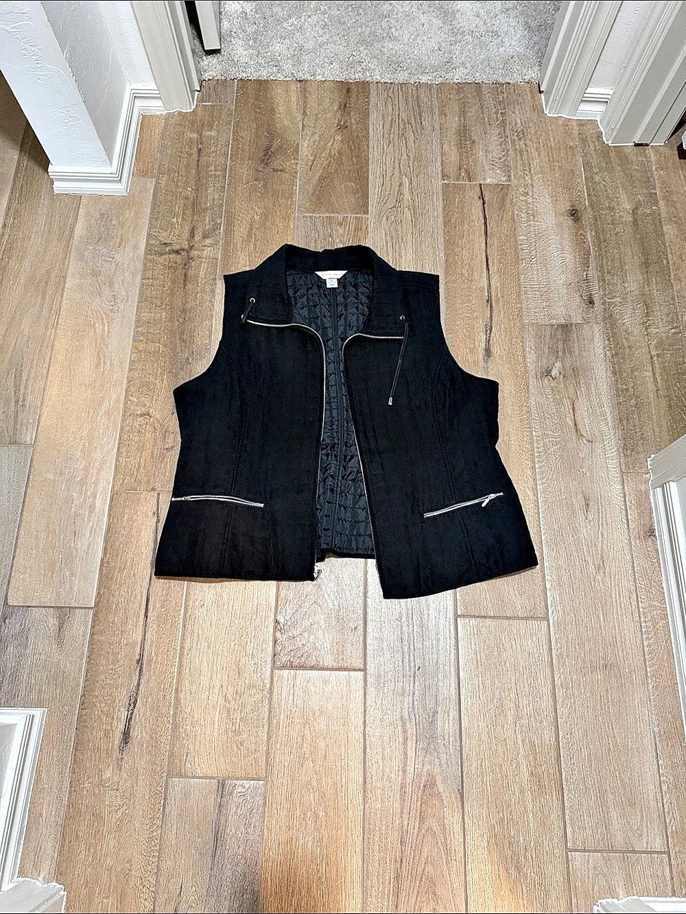 Christopher Banks Black Zip Front Vest